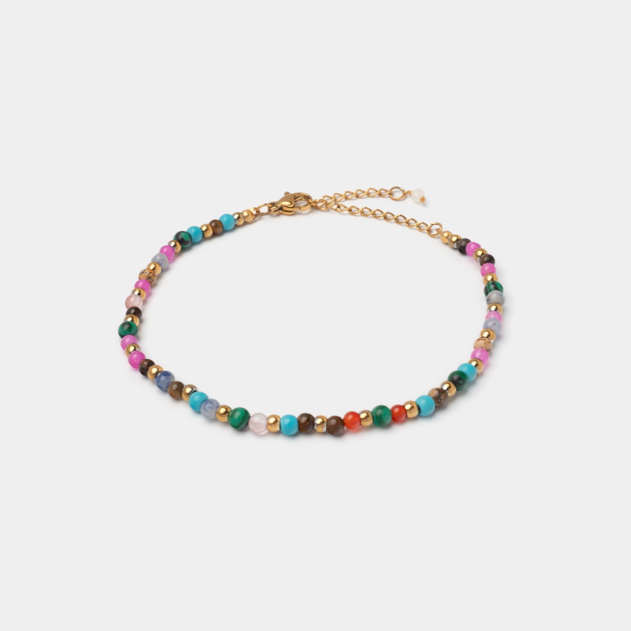 Armband Elodie mit farbigen Edelsteinperlen - Fleurs des Prés Jewelry