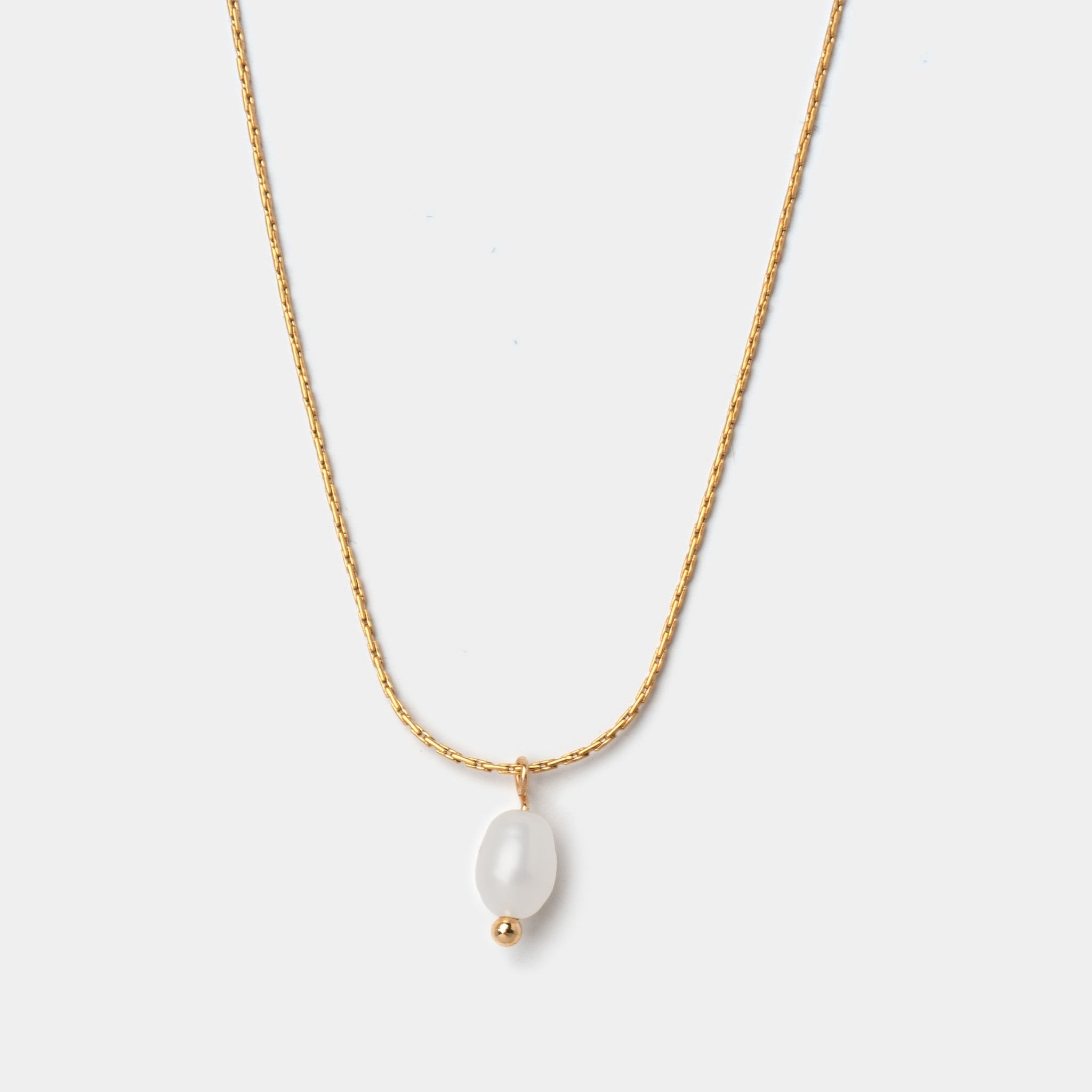 Halskette Satine mit kleinem Perlenanhänger - Fleurs des Prés Jewelry