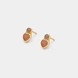 Ohrstecker Romy Peach Moonstone - Fleurs des Prés Jewelry