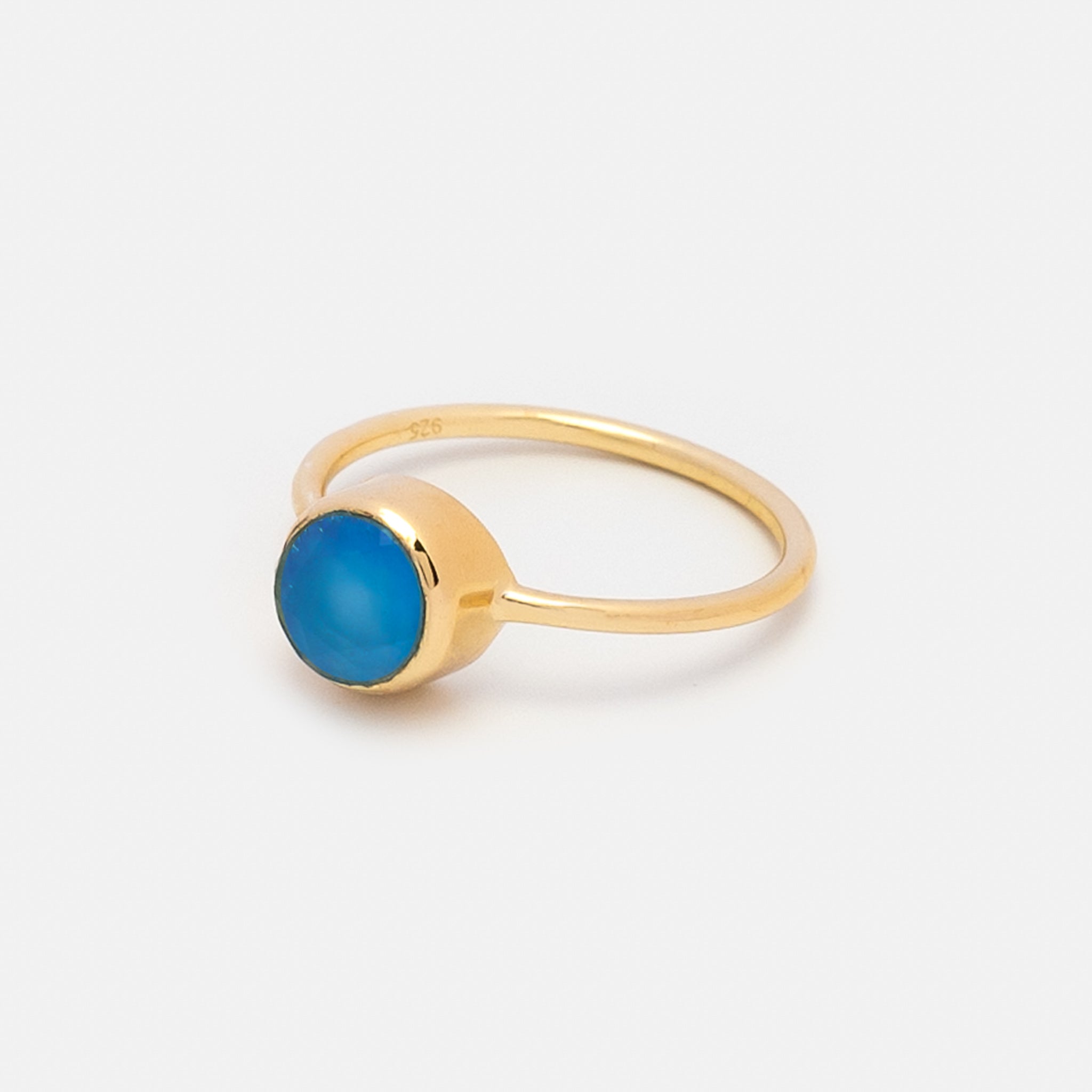 Ring Aline Circle Blue Chalcedony - Fleurs des Prés Jewelry