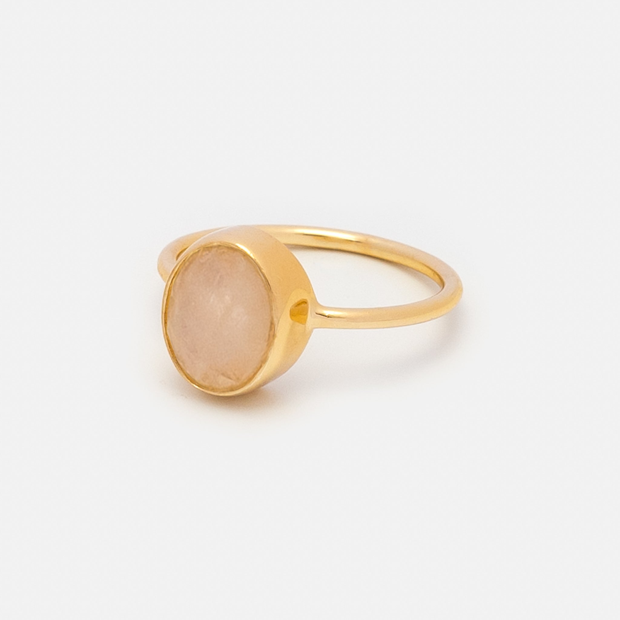 Ring Aline Oval Rose Chalcedony - Fleurs des Prés Jewelry