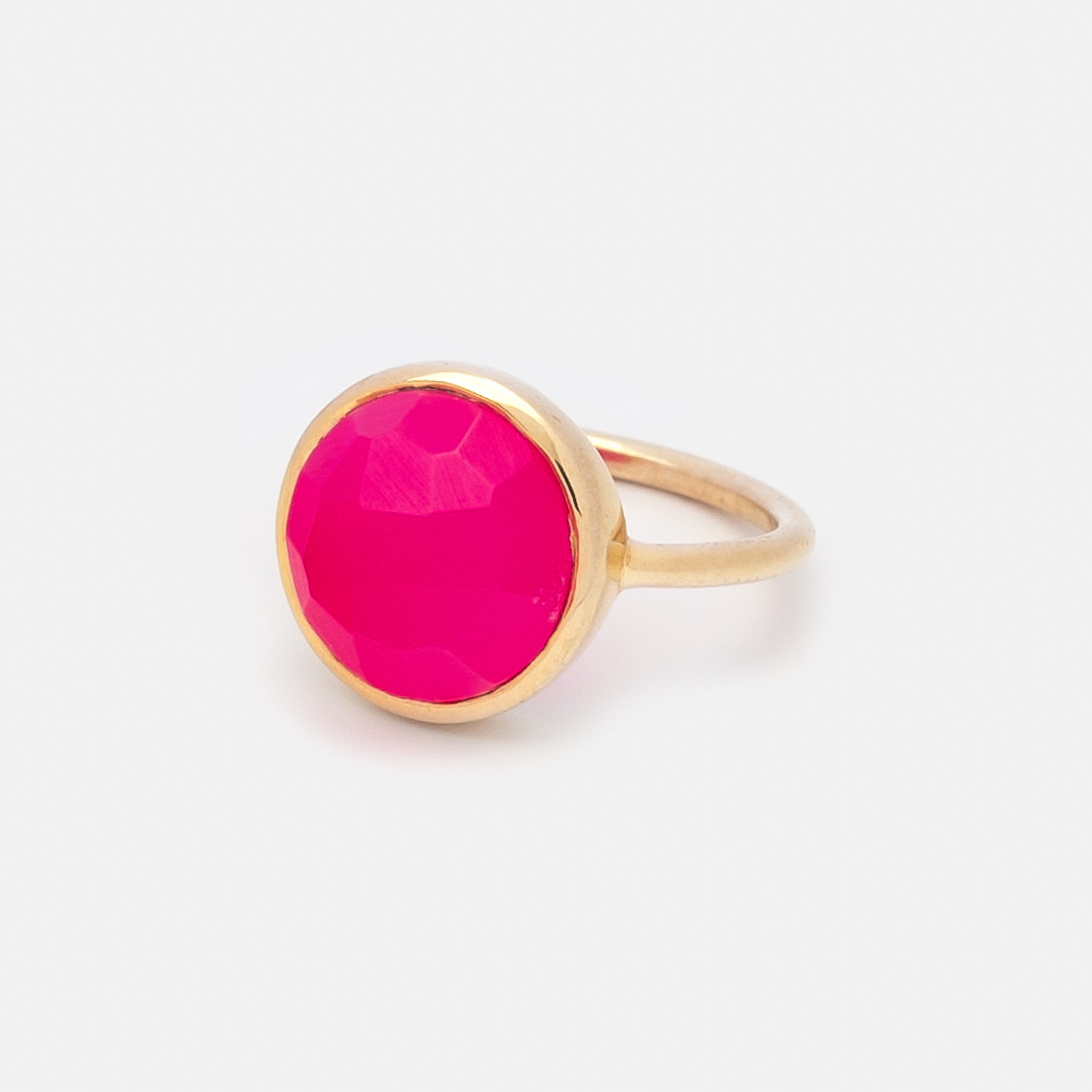 Ring Cher Hot Pink Chalcedon - Fleurs des Prés Jewelry