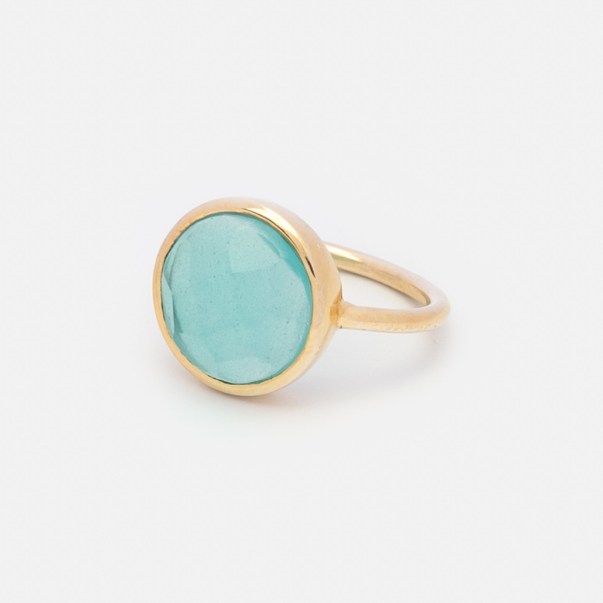 Ring Cher Sea Blue Chalcedon - Fleurs des Prés Jewelry