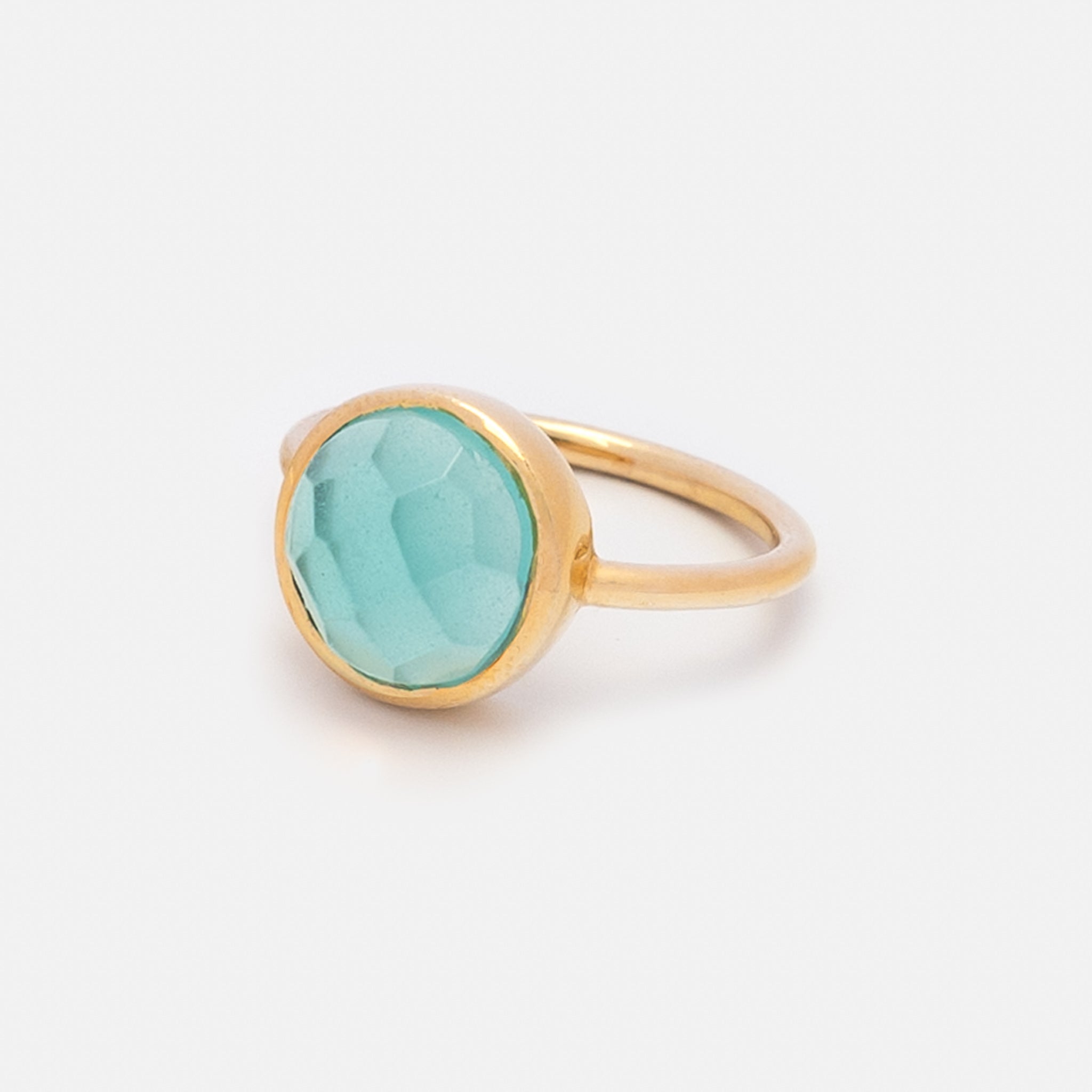 Ring Coco Sea Blue Chalcedon - Fleurs des Prés Jewelry