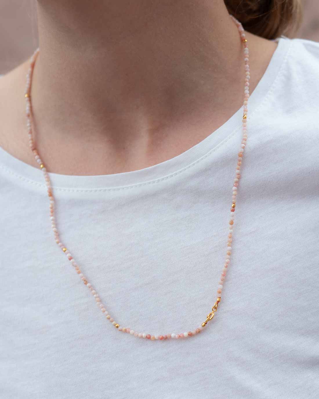 Halskette Elle Pink Opal - Fleurs des Prés