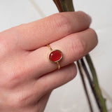 Ring Aline Oval Red Onyx - Fleurs des Prés